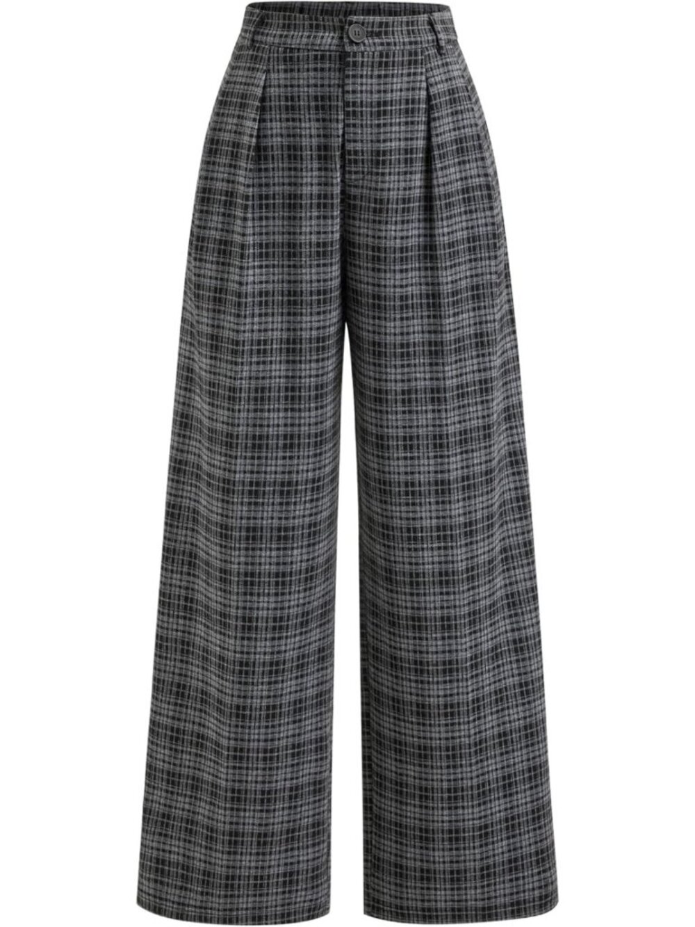 Chic Plaid Wide Leg Pants for Women | Checkered Business Trousers, Stylish Fit